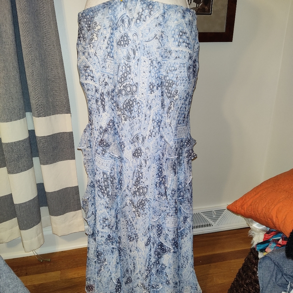 Lauren Ralph Lauren silk long flutter skirt